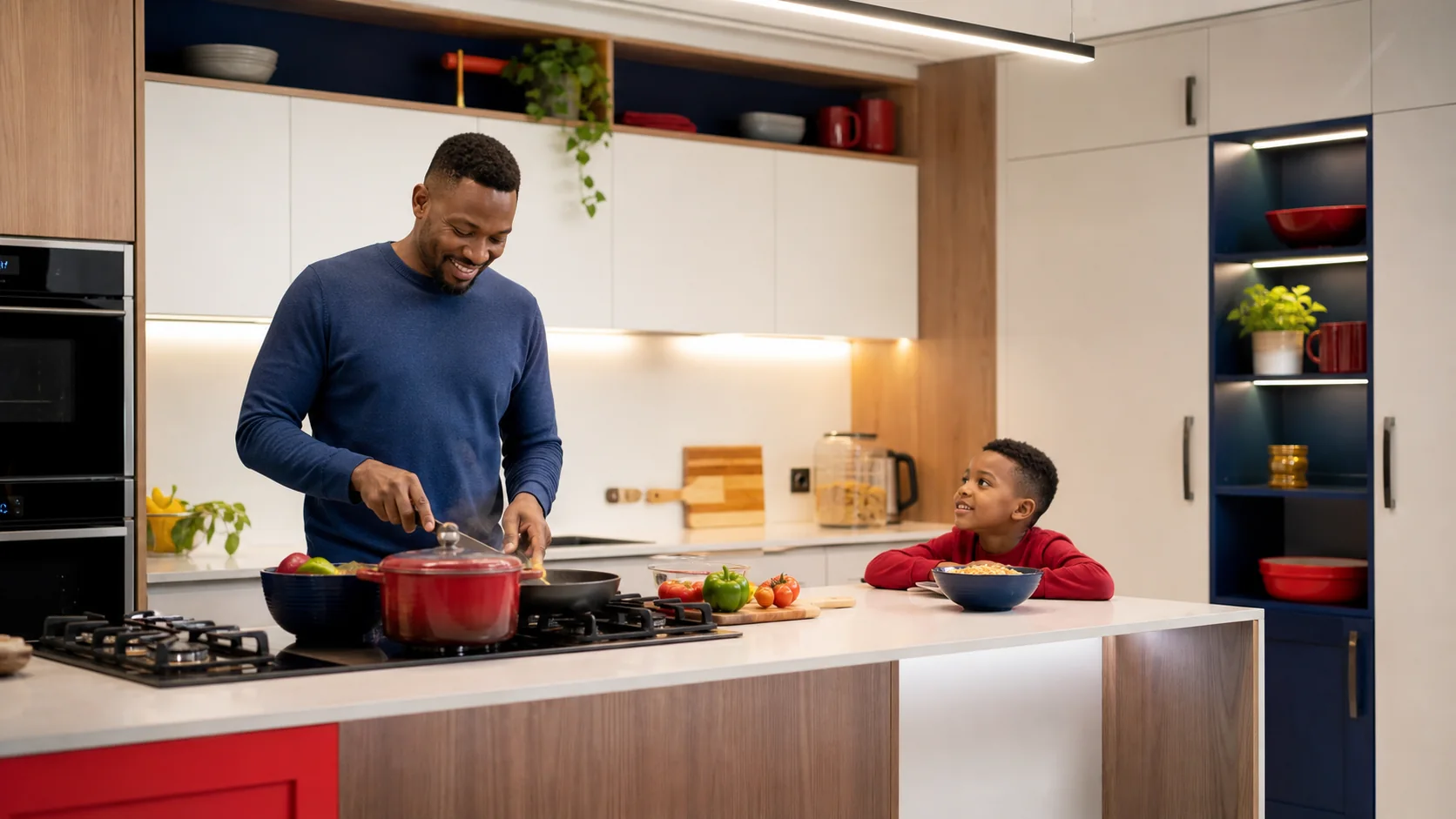 Family kitchen in daily use