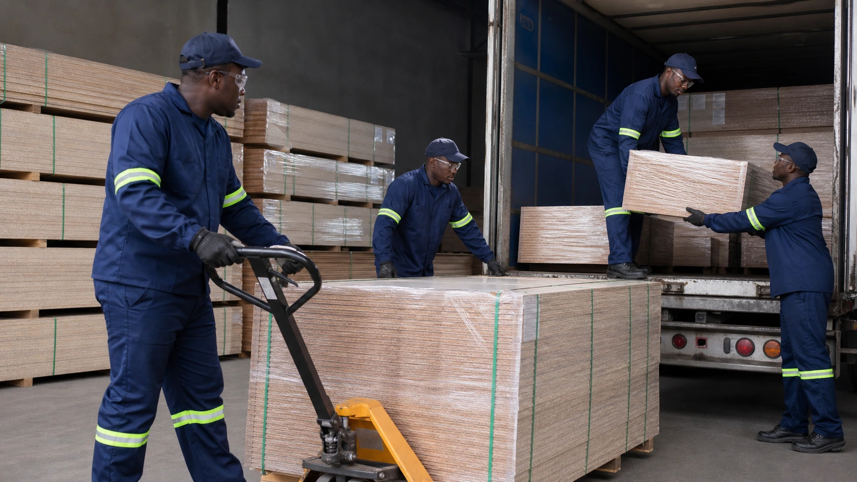 Cut and edged boards prepared for dispatch