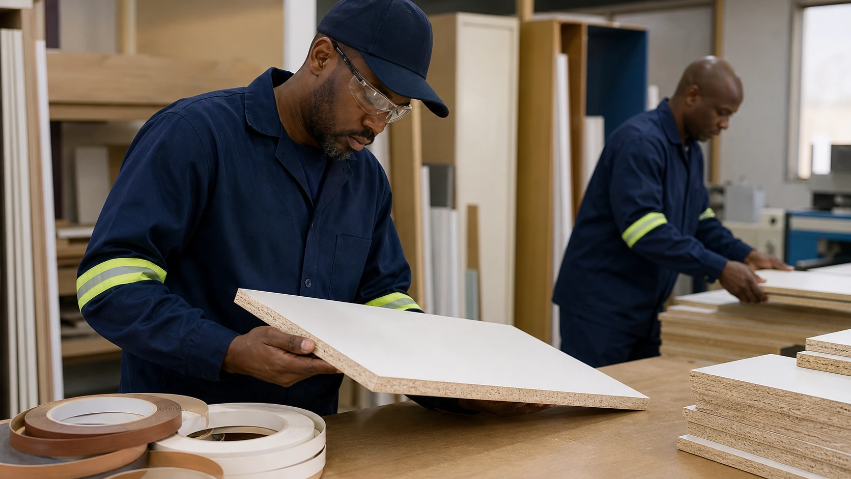 Ideal Boards staff checking board edging quality